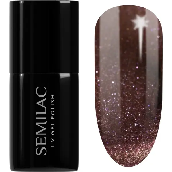 Semilac Semilac UV Hybrid Galaxy Flash gel lak za nohte z uporabo UV/LED lučke odtenek 823 Meta Rose 7 ml