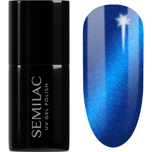 Semilac Semilac UV Hybrid Silk Effect gel lak za nohte z uporabo UV/LED lučke odtenek 466 Blue Silk Pyjamas 7 ml
