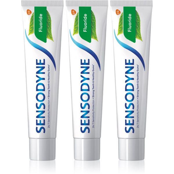 Sensodyne Sensodyne Fluoride zobna pasta za občutljive zobe 3x75 ml