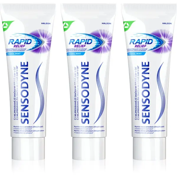 Sensodyne Sensodyne Rapid Cool Mint zobna pasta s fluoridom za občutljive zobe 3x75 ml