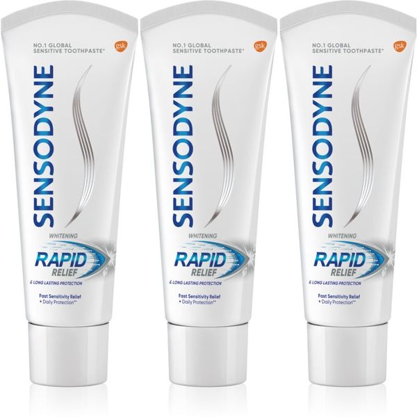 Sensodyne Sensodyne Rapid Whitening zobna pasta za beljenje zob za občutljive zobe 3x75 ml