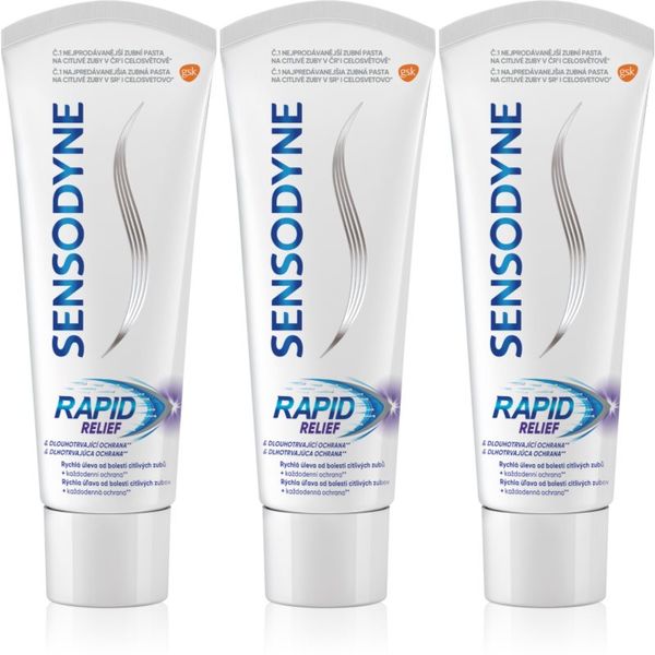 Sensodyne Sensodyne Rapid zobna pasta za občutljive zobe 3x75 ml