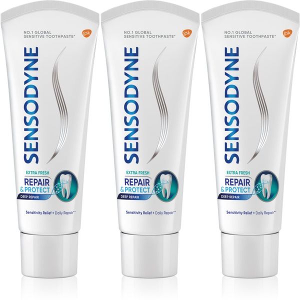 Sensodyne Sensodyne Repair & Protect Extra Fresh zobna pasta za zaščito zob in dlesni 3 x 75 ml