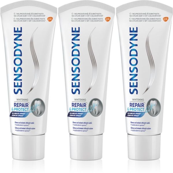 Sensodyne Sensodyne Repair & Protect Whitening zobna pasta za beljenje zob za občutljive zobe 3x75 ml