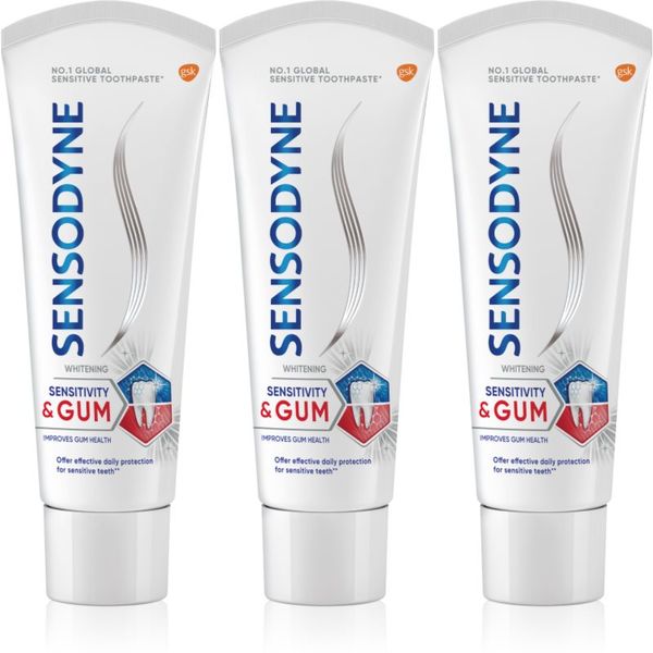 Sensodyne Sensodyne Sensitivity & Gum Whitening zobna pasta za beljenje zob za zaščito zob in dlesni 3x75 ml