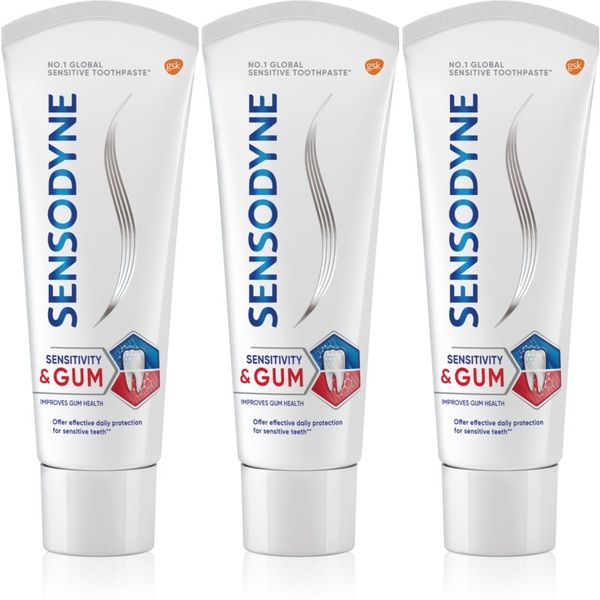 Sensodyne Sensodyne Sensitivity & Gum zobna pasta za občutljive zobe 3x75 ml