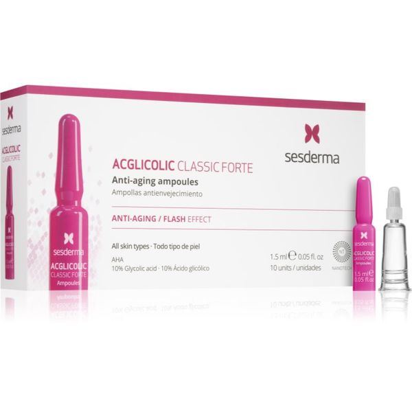 Sesderma Sesderma Acglicolic Classic Forte Facial vlažilni serum proti gubam z AHA 10 x 1.5 ml