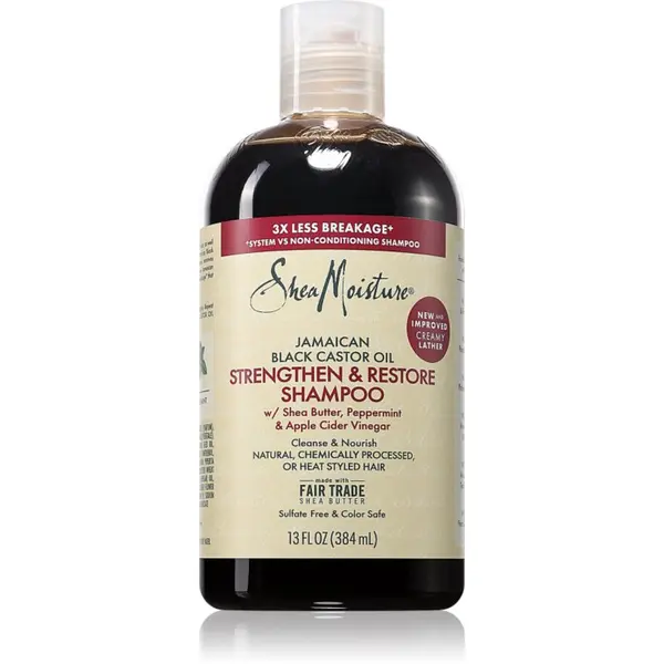 Shea Moisture Shea Moisture Jamaican Black Castor Oil Strengthen & Restore šampon za okrepitev las za kodraste lase 384 ml