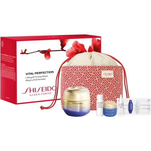 Shiseido Shiseido Vital Perfection Uplifting and Firming Cream Pouch Set darilni set (za glajenje poteze obraza)