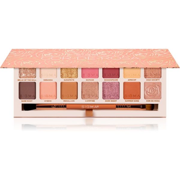 Sigma Beauty Sigma Beauty Cor-de-Rosa Eyeshadow Palette paleta senčil za oči s čopičem 16.24 g