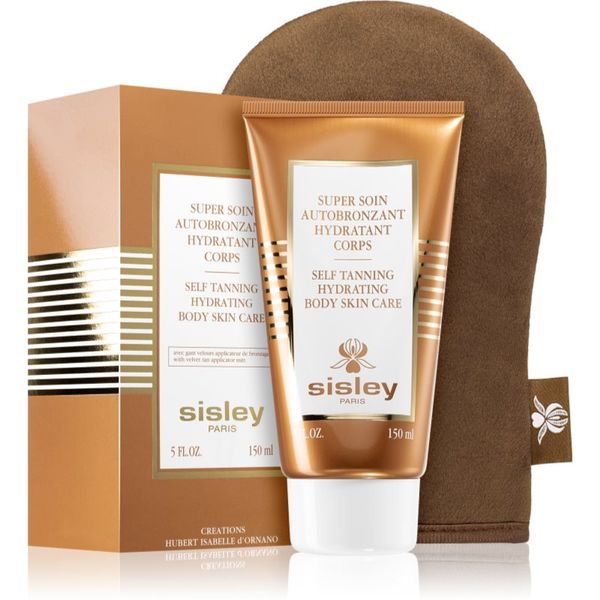 Sisley Sisley Super Soin Self Tanning Hydrating Body Skin Care samoporjavitveni losjon za telo s aplikační rukavicí 150 ml