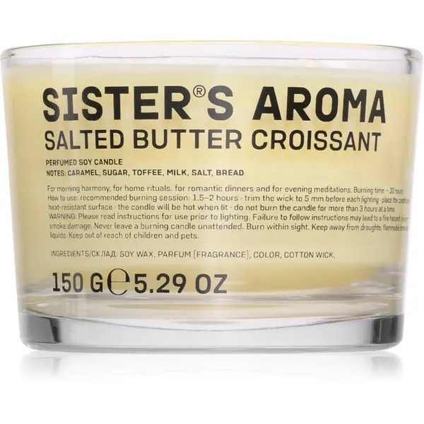 Sister's Aroma Sister's Aroma Salted Butter Croissant dišeča sveča 150 g