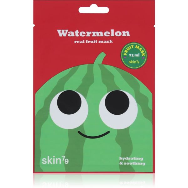 Skin79 Skin79 Real Fruit Watermelon maska iz platna s pomirjajočim učinkom 23 ml