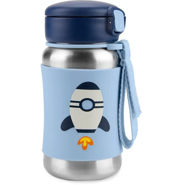 Skip Hop Skip Hop Spark Style Rocket steklenica za vodo iz nerjavnega jekla s slamico 12 m+ 350 ml
