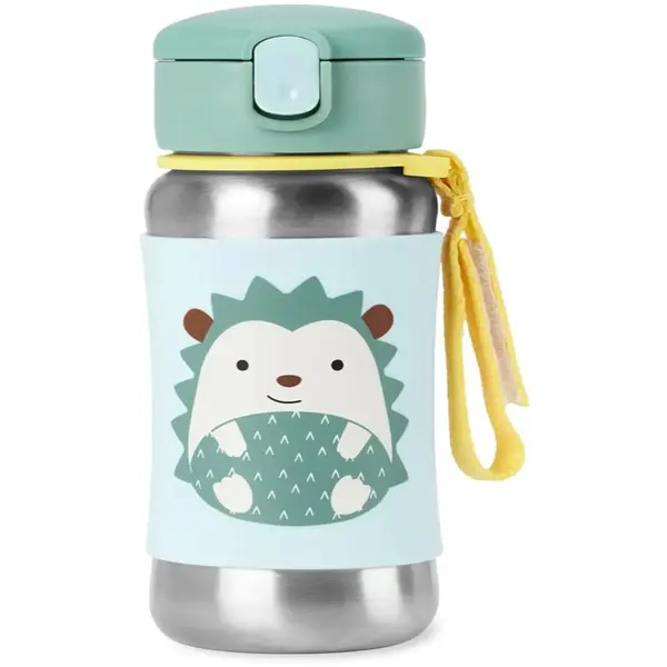 Skip Hop Skip Hop Spark Style Straw Bottle steklenica za vodo iz nerjavnega jekla s slamico Hedgehog 12 m+ 350 ml