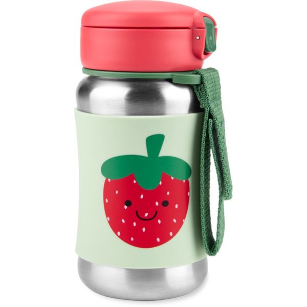 Skip Hop Skip Hop Spark Style Straw Bottle steklenica za vodo iz nerjavnega jekla s slamico Strawberry 12 m+ 350 ml