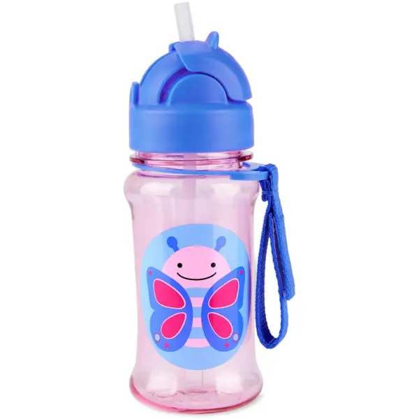 Skip Hop Skip Hop Zoo Tritan steklenička s slamico Butterfly 12m+ 355 ml