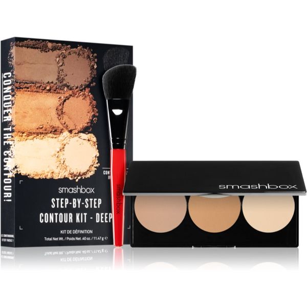 Smashbox Smashbox Step By Step Contour Kit paleta za konture obraza s čopičem odtenek Light/Medium 11.47 g