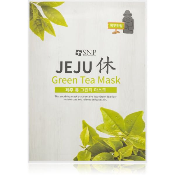 SNP SNP Jeju Green Tea vlažilna tekstilna maska s pomirjajočim učinkom 22 ml