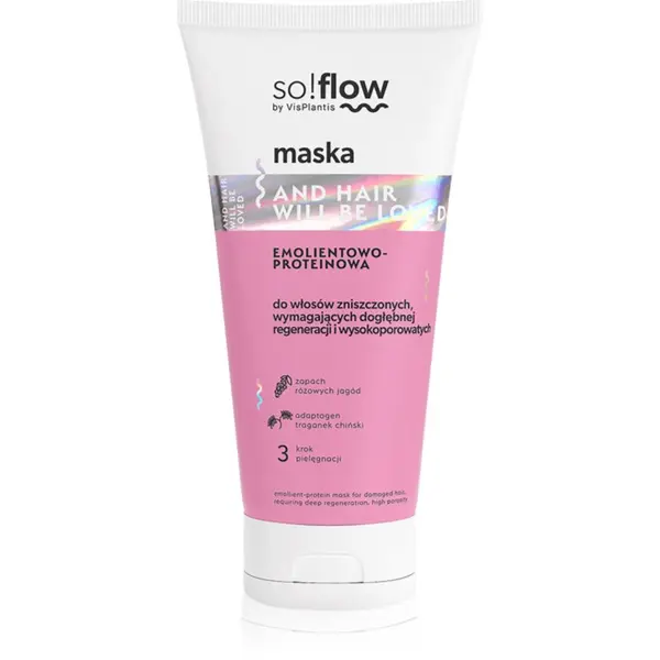 so!flow so!flow Damaged Hair Protein-Emollient Mask maska za okrepitev las za poškodovane lase 200 ml