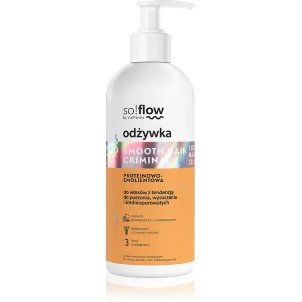 so!flow so!flow Frizzy and Dry Hair Protein-Emollient Conditioner balzam za glajenje las proti krepastim lasem 300 ml