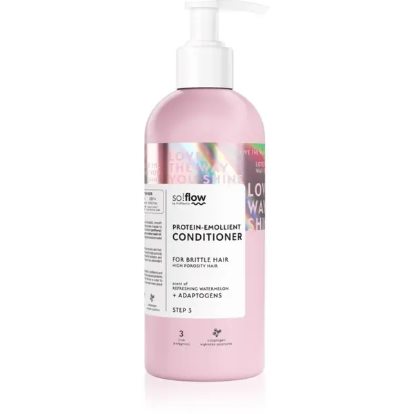 so!flow so!flow High Porosity Hair Protein-Emollient Conditioner krepilni balzam za lomljive in izčrpane lase 400 ml