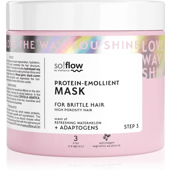 so!flow so!flow High Porosity Hair Protein-Emollient Mask maska za okrepitev las za lomljive in izčrpane lase 400 ml