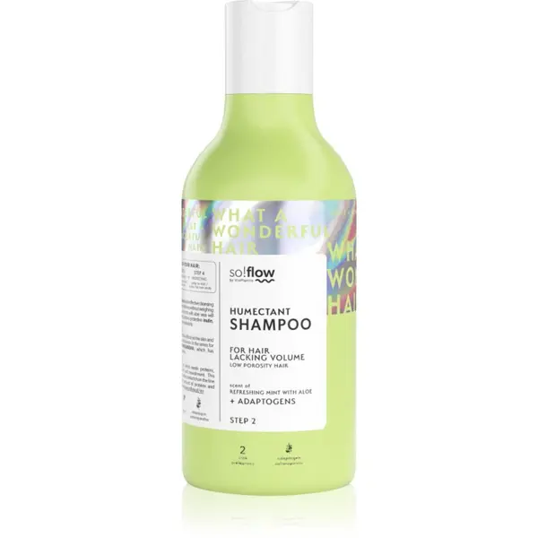 so!flow so!flow Low Porosity Hair Humectant Shampoo čistilni šampon za lase brez volumna 400 ml