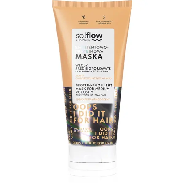 so!flow so!flow Medium Porosity Hair Protein-Emollient Mask maska za lase proti krepastim lasem 200 ml