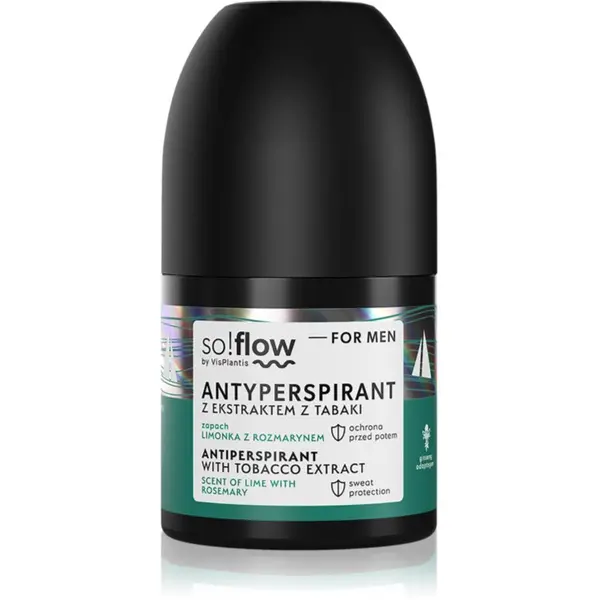 so!flow so!flow Men Antiperspirant antiperspirant roll-on za moške Tobacco extract scent of Lime with Rosemary 50 ml