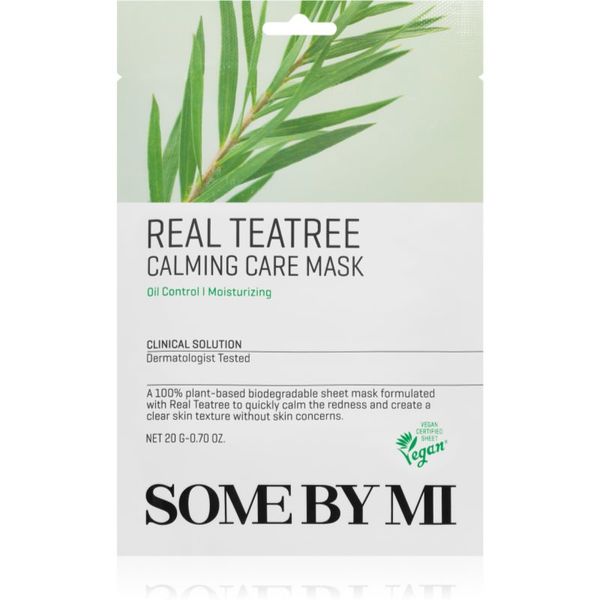 Some By Mi Some By Mi Clinical Solution Teatree Calming Care Mask pomirjevalna tekstilna maska za problematično kožo, akne 20 g