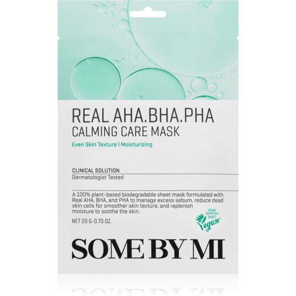 Some By Mi Some By Mi Daily Solution AHA∙BHA∙PHA Calming Care pomirjevalna tekstilna maska za problematično kožo 20 g