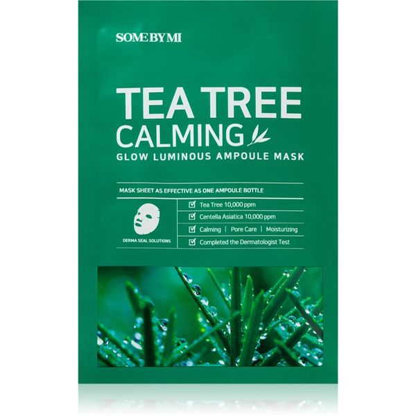 Some By Mi Some By Mi Glow Luminous Tea Tree Calming pomirjevalna tekstilna maska za problematično kožo 25 g