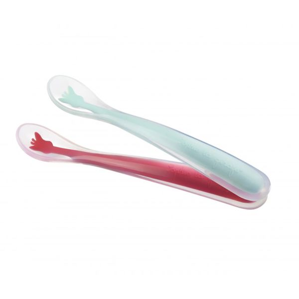 Sophie La Girafe Sophie La Girafe Vulli Silicone Spoons žlička za otroke Red/ Blue 4m+ 2 kos