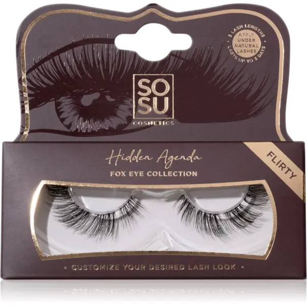 SOSU Cosmetics SOSU Cosmetics Hidden Agenda Fox Eye Collection umetne trepalnice odtenek Flirty 1 kos