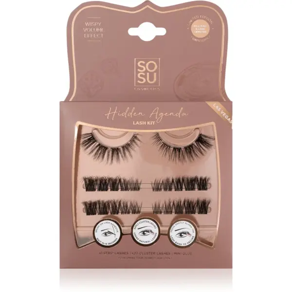 SOSU Cosmetics SOSU Cosmetics Hidden Agenda Lash Kit umetne trepalnice Las Vegas 1 kos