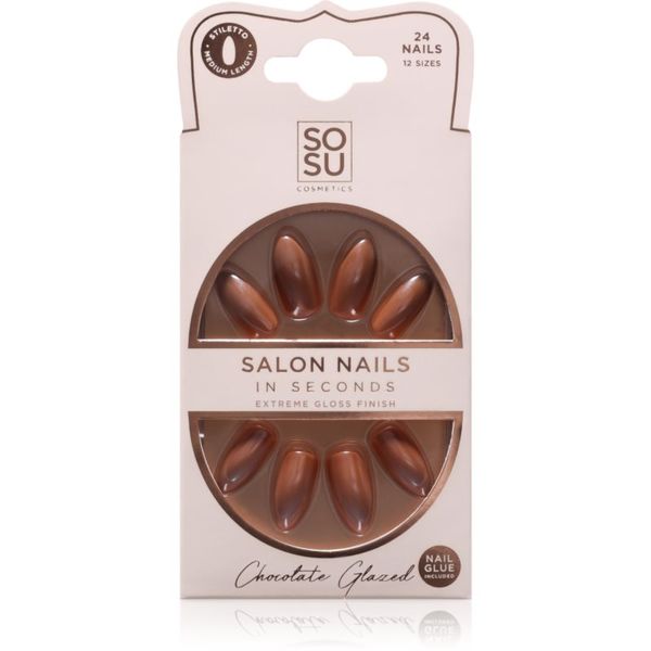 SOSU Cosmetics SOSU Cosmetics Salon Nails umetni nohti odtenek Chocolate Glazed 24 kos