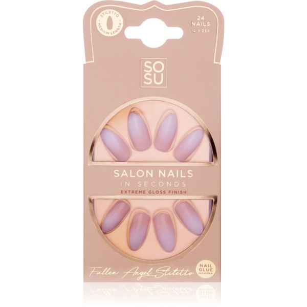 SOSU Cosmetics SOSU Cosmetics Salon Nails umetni nohti odtenek Fallen Angel 24 kos