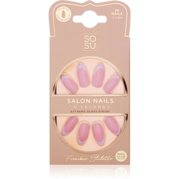 SOSU Cosmetics SOSU Cosmetics Salon Nails umetni nohti odtenek Frenchie 24 kos