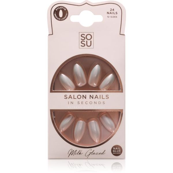 SOSU Cosmetics SOSU Cosmetics Salon Nails umetni nohti odtenek Milk Glazed 24 kos