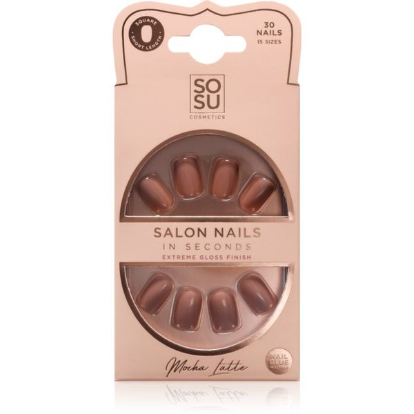 SOSU Cosmetics SOSU Cosmetics Salon Nails umetni nohti odtenek Mocha Latte 30 kos