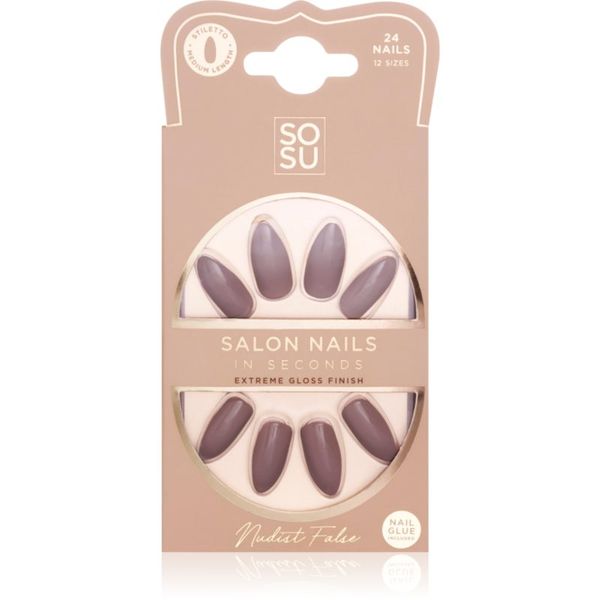 SOSU Cosmetics SOSU Cosmetics Salon Nails umetni nohti odtenek Nudist 24 kos