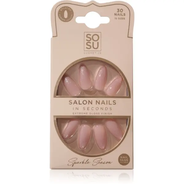 SOSU Cosmetics SOSU Cosmetics Salon Nails umetni nohti odtenek Sparkle Season 30 kos