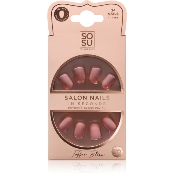 SOSU Cosmetics SOSU Cosmetics Salon Nails umetni nohti odtenek Toffee Bliss 24 kos
