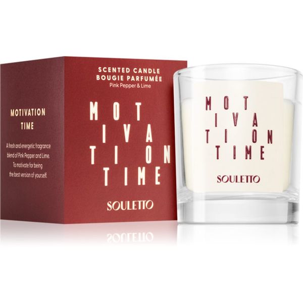 Souletto Souletto Motivation Time Pink Pepper & Lime dišeča sveča združljivo z vrtiljakom 65 g