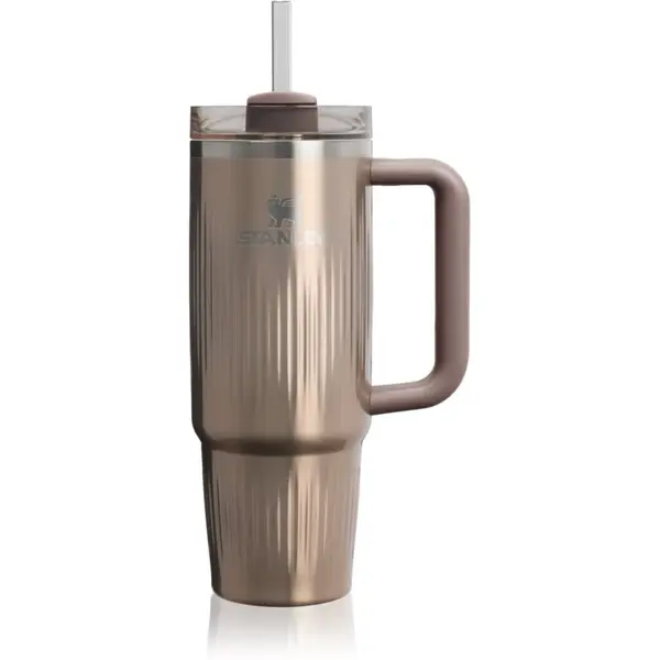 Stanley Stanley Quencher H2.O FlowState™ Fluted Tumbler lonček iz nerjavečega jekla s slamico srednja Pale Gold Shine 890 ml