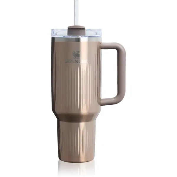 Stanley Stanley Quencher H2.O Fluted Tumbler lonček iz nerjavečega jekla s slamico velik Pale Gold Shine 1180 ml