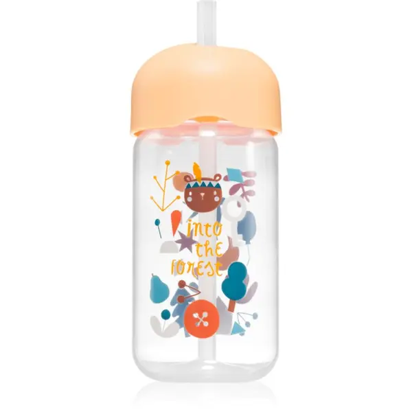 Suavinex Suavinex Forest Straw Trainer Cup steklenička za otroke s slamico 18 m+ Yellow 340 ml