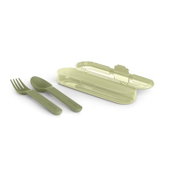 Suavinex Suavinex Go Natural Cutlery Set pribor 12 m+ Green 3 kos