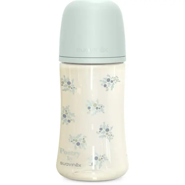 Suavinex Suavinex Poetry XS Pro Physiological M steklenička za dojenčke 3 m+ Medium Flow - Blue 270 ml